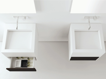 CUBIC - Wall-mounted square washbasin with drawers by MOMA Design - view 2